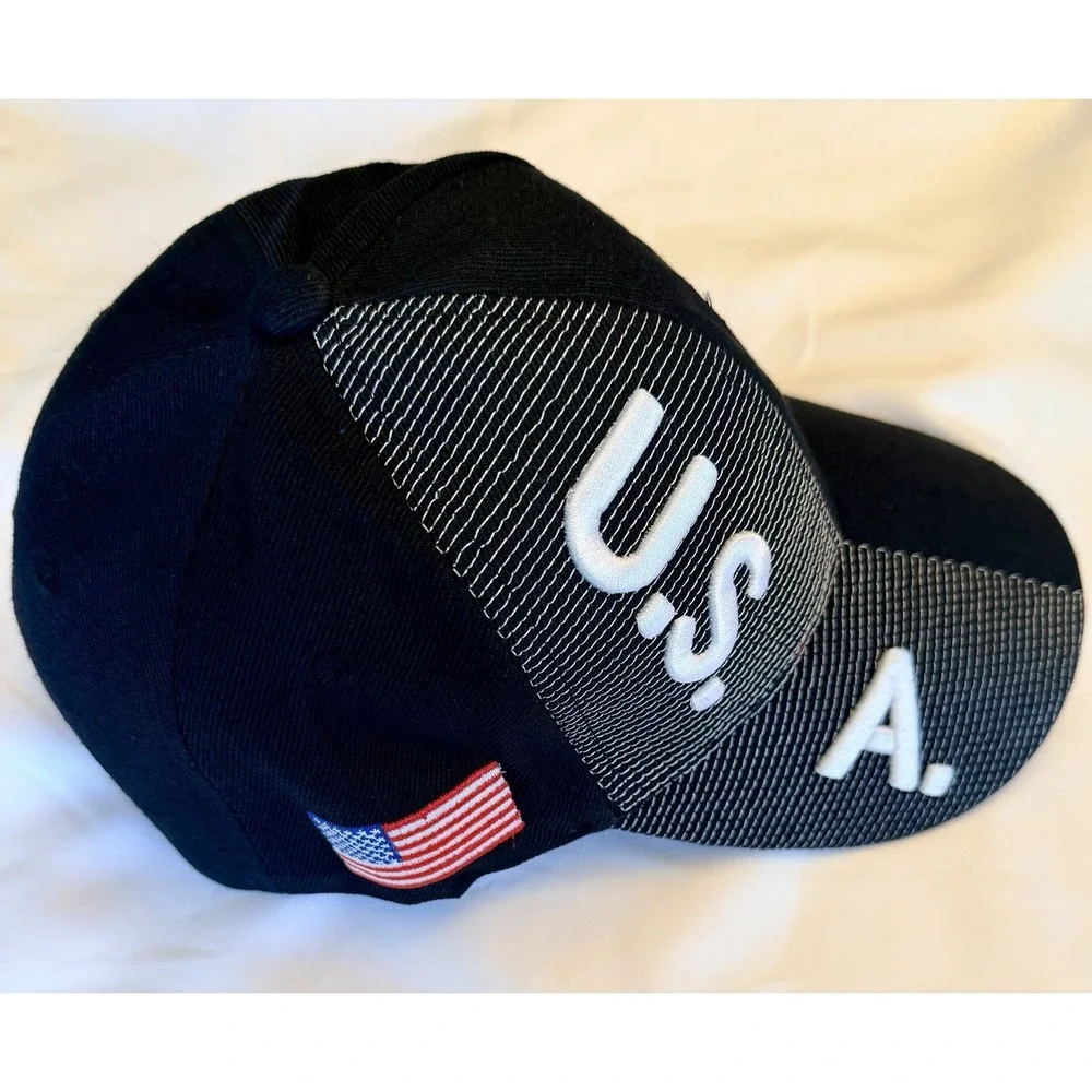 U.S. Soccer USA Shield Embroidered Baseball Cap Black Adjustable Hat